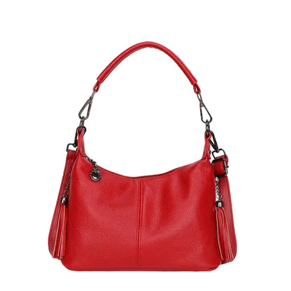 Bolsa de Luxo em Couro Legítimo com Borla para Mulheres