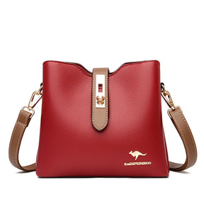 Bolsa Crossbody de Couro Sintético de Alta Capacidade