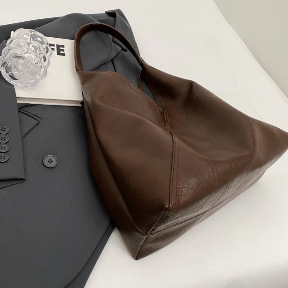 Leftside design de moda bolsa de ombro de couro para as mulheres 2023 tendência feminina simples grande axilas hobo bolsa bolsas e bolsas