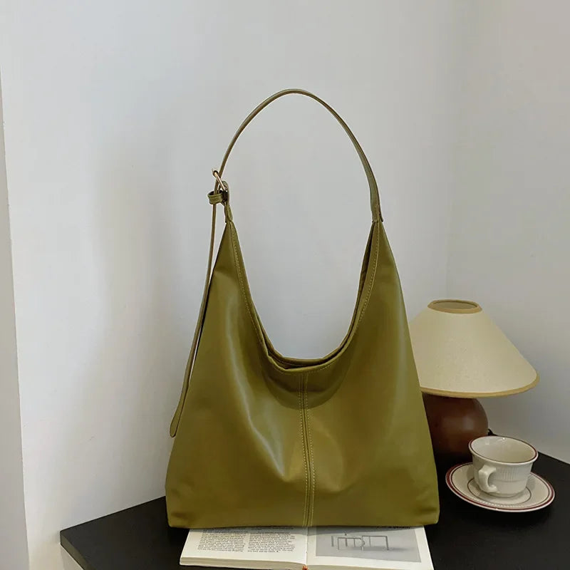 Nova sacola de mão conhecimento de embarque bolsa de ombro feminina retro simples grande bolsa tote