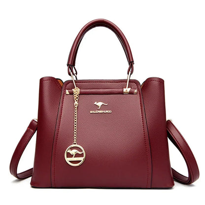 Bolsa de Couro Legítimo Luxuosa com Grande Capacidade e Design Elegante