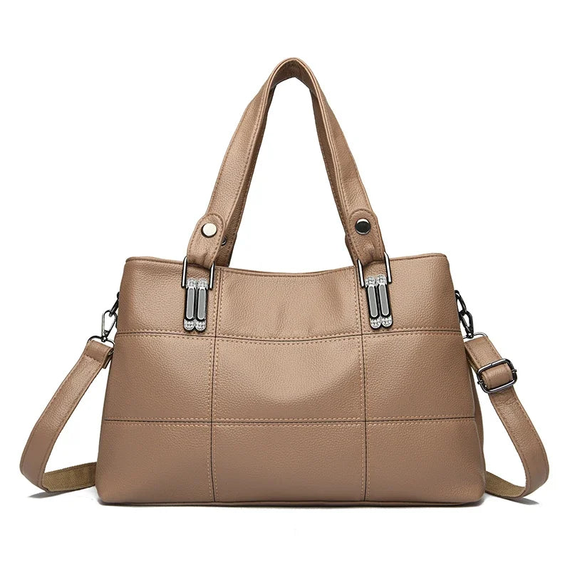 Bolsa de Ombro de Couro Macio Luxuosa