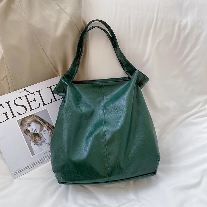 Leftside moda grande sacola de couro para as mulheres 2025 tendências femininas simples grande alta capacidade retro ombro bolsa lateral bolsas