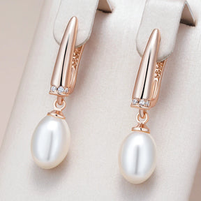 Brincos Geométricos de Pérola Luxo Rosé