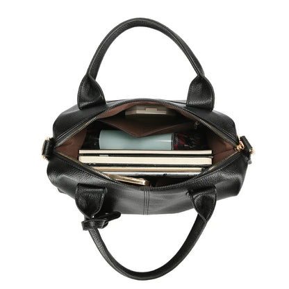 Marca genuína bolsa de ombro de couro macio para mulheres casual sacola feminina cor sólida bolsa design simples bolsa de deslocamento sac