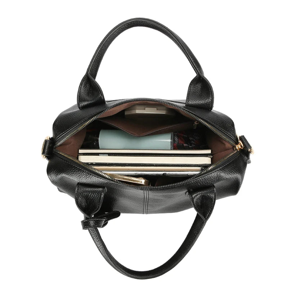 Marca genuína bolsa de ombro de couro macio para mulheres casual sacola feminina cor sólida bolsa design simples bolsa de deslocamento sac