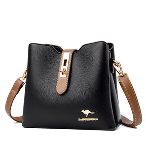 Bolsa Crossbody de Couro Sintético de Alta Capacidade