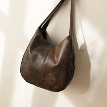 Bolsa Hobo de Couro PU Vintage Feminina