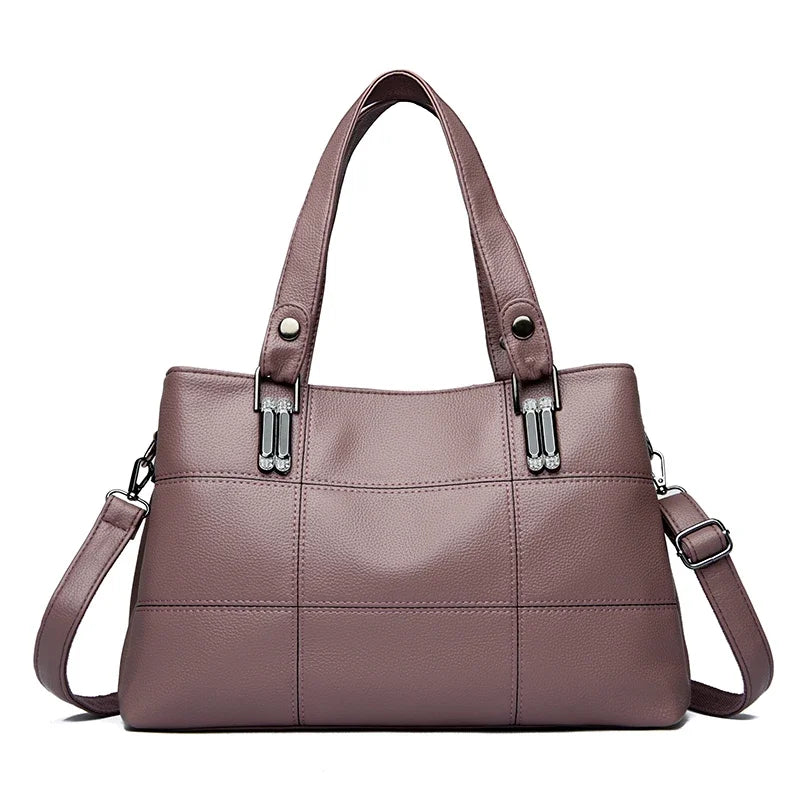 Bolsa de Ombro de Couro Macio Luxuosa