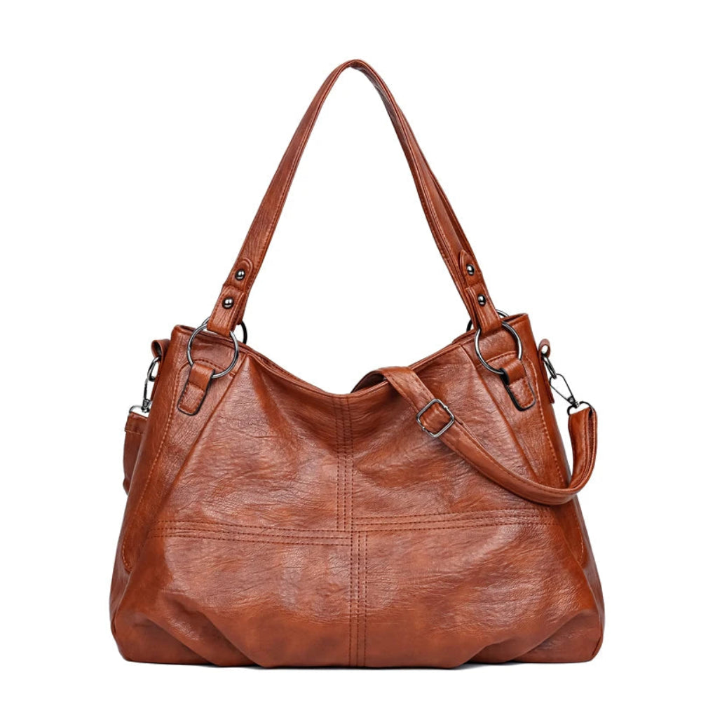 Bolsa de couro macia simples para mulheres, sacola famosa, grande capacidade, bolsas de ombro, designer de luxo, elegante, alta qualidade