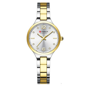 Curren relógios de marca de luxo para mulheres vestido simples quartzo relógio de pulso de aço inoxidável com mãos luminosas relógio feminino