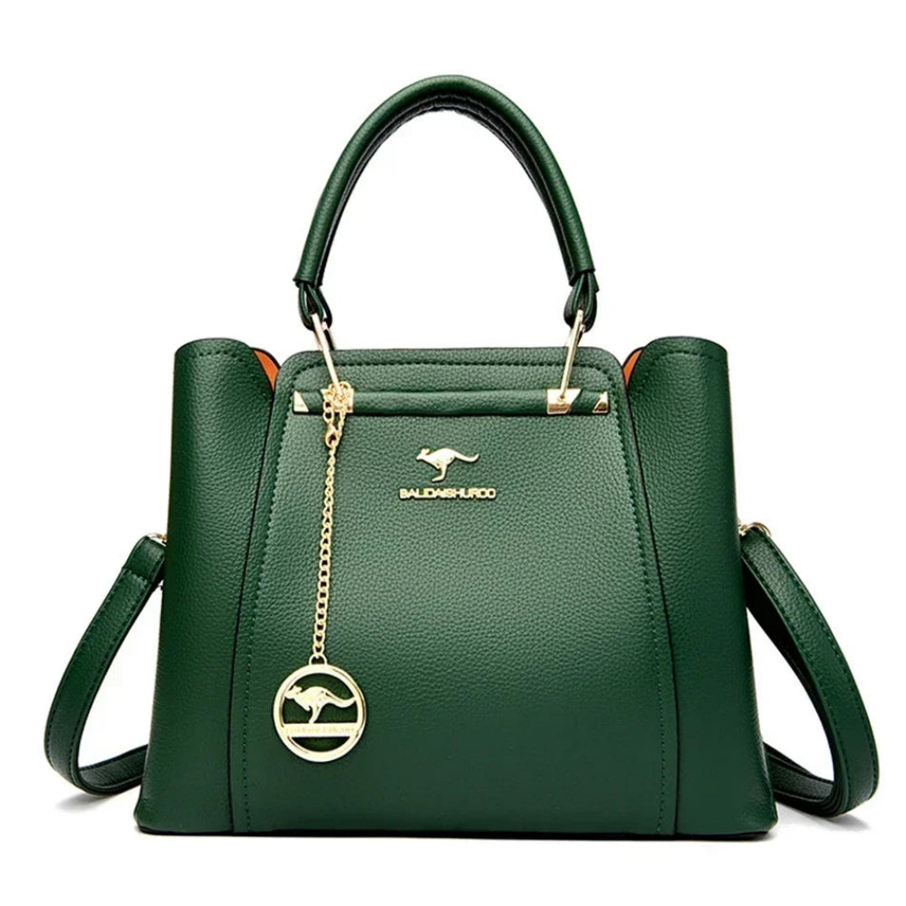 Bolsa de Couro Legítimo Luxuosa com Grande Capacidade e Design Elegante