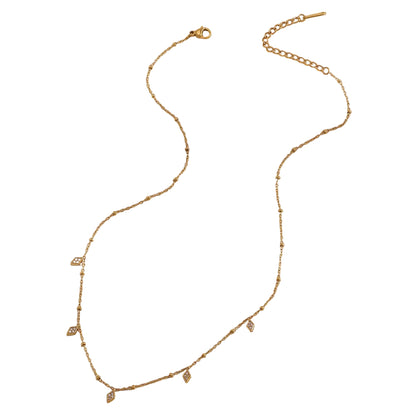 Colar Pingente Rhombus Zircão 18K Banhado a Ouro