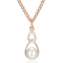 Colar Luxo Geométrico com Pérola e Ouro Rosa 585