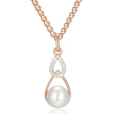 Colar Luxo Geométrico com Pérola e Ouro Rosa 585