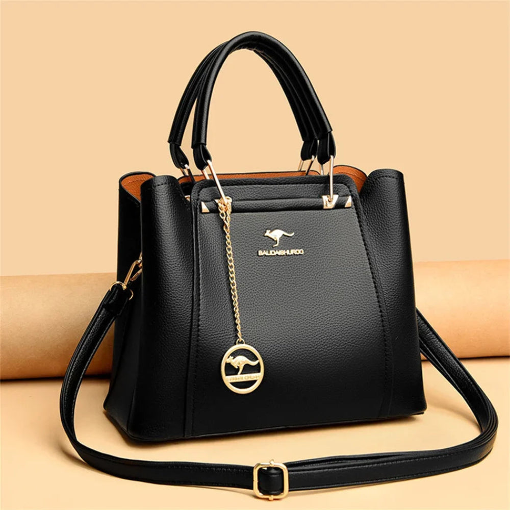 Bolsa de Couro Luxuosa com Grande Capacidade e Design Elegante