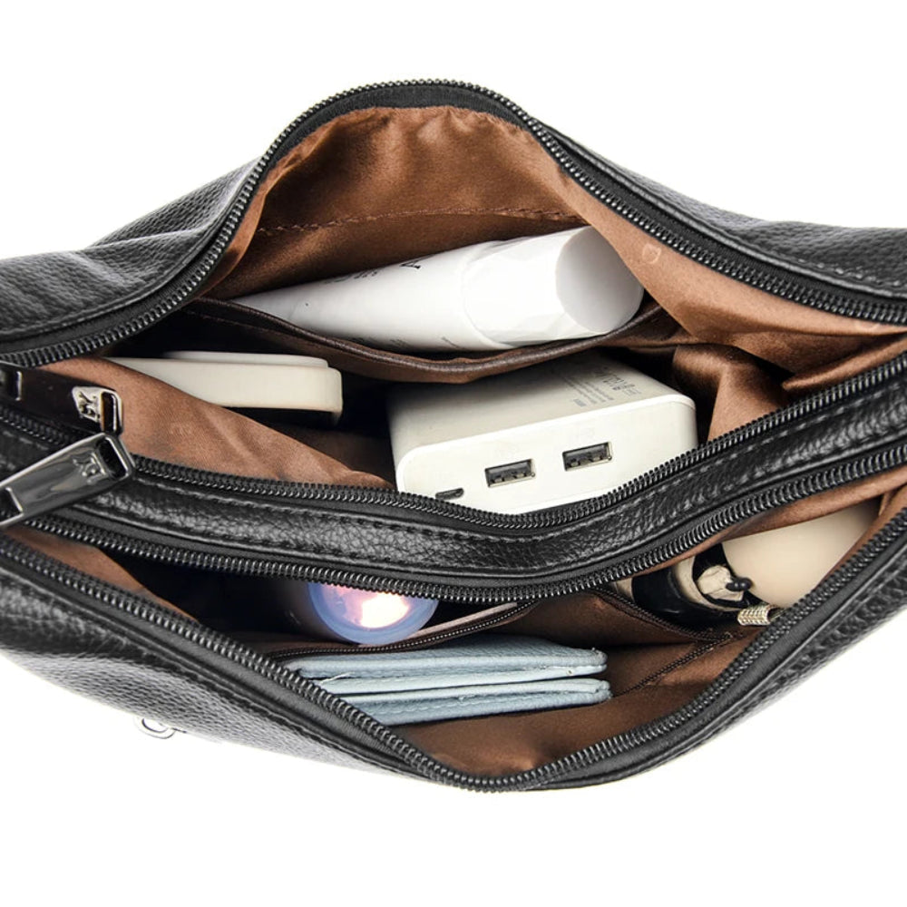 Marca genuína bolsa de ombro de couro macio para mulheres casual sacola feminina cor sólida bolsa design simples bolsa de deslocamento sac