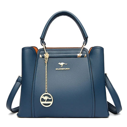 Bolsa de Couro Legítimo Luxuosa com Grande Capacidade e Design Elegante