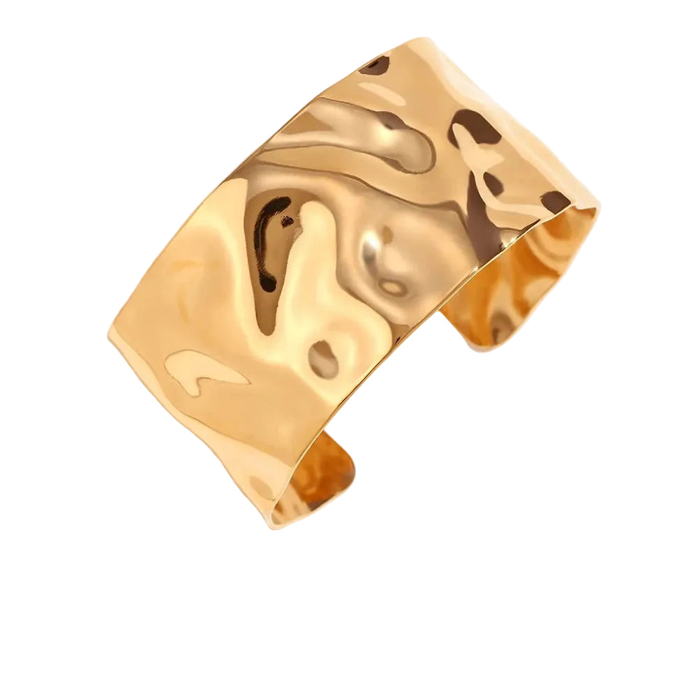 Pulseira em Aço Inoxidável com Abertura Geométrica