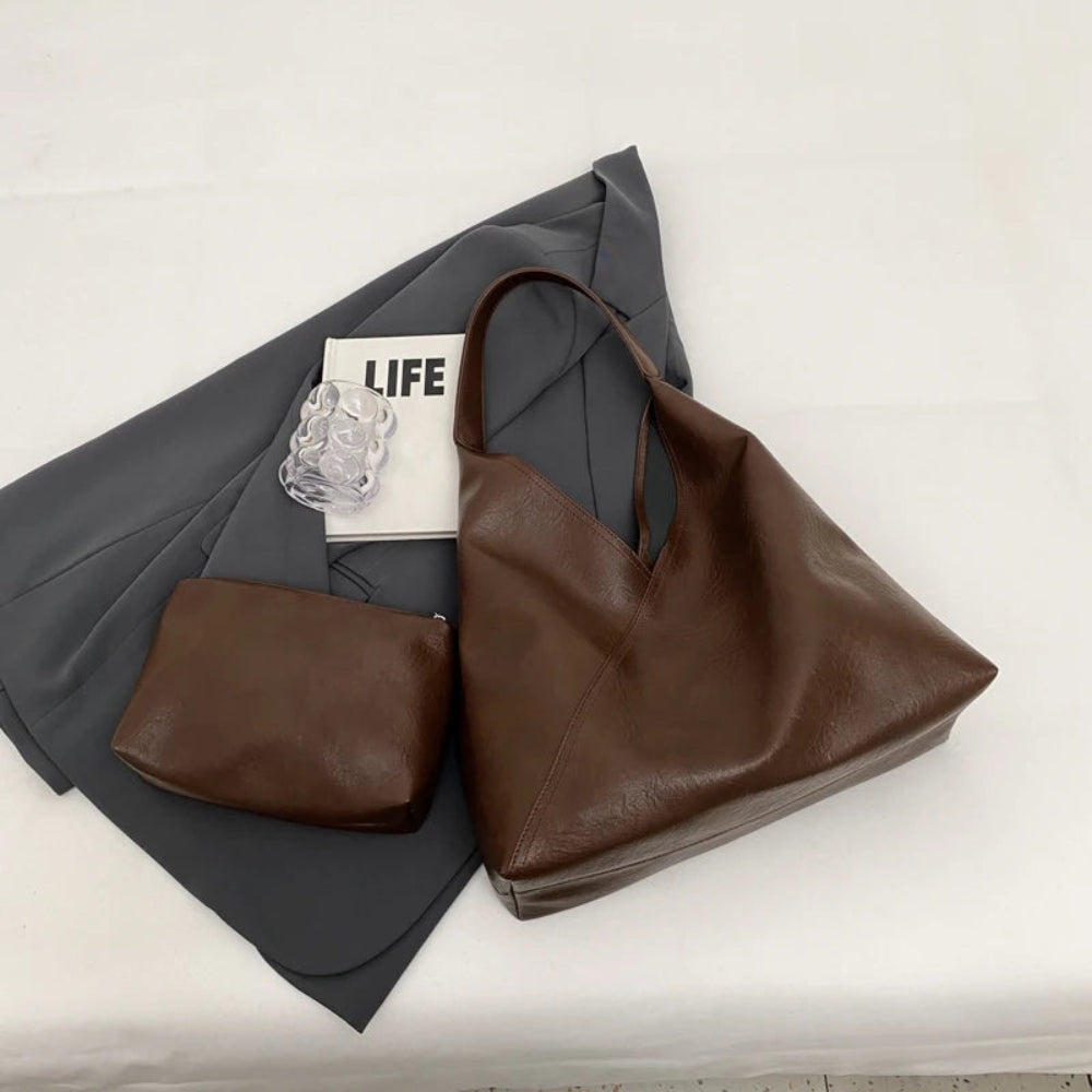 Leftside design de moda bolsa de ombro de couro para as mulheres 2023 tendência feminina simples grande axilas hobo bolsa bolsas e bolsas