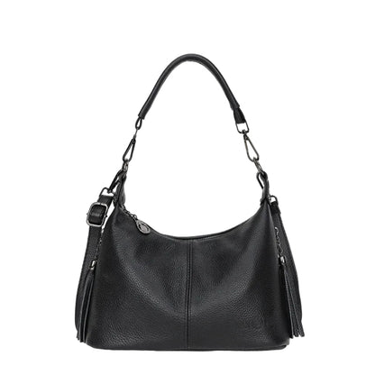 Bolsa de Luxo em Couro Legítimo com Borla para Mulheres