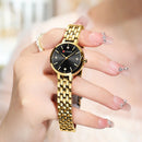CURREN Luxo Feminino Strass Dial Relógio de Quartzo Banda de Aço Inoxidável Elegante Senhoras Relógios de Pulso