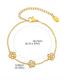 Pulseira Flor de Zircônia Banhada a Ouro 18K