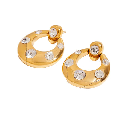 Brincos Luxuosos Zircão 18K Banhado a Ouro