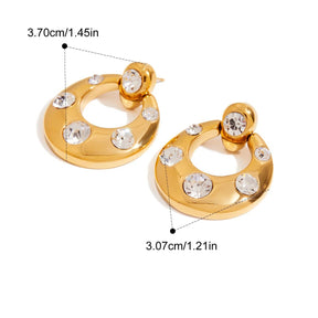 Brincos Luxuosos Zircão 18K Banhado a Ouro