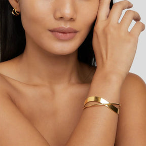 Pulseira Onda Minimalista 18K Ouro Uworld
