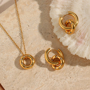 Conjunto de Joias E.B.belle Cristal Pavé Ouro