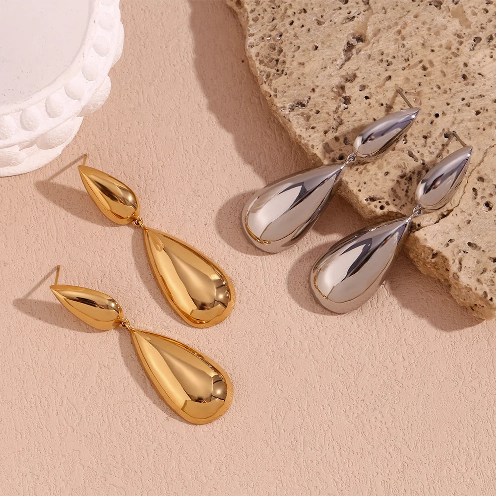 Brincos Gotas de Água Banhado a Ouro