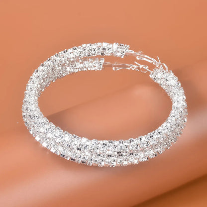 Brincos de Argola de Zinco e Strass Blijery