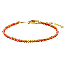Ebbelle Lucky Red Color Corda Redonda Beads Pulseira 18K Banhado A Ouro Aço Inoxidável Mulheres Homens Moda Jóias Presentes