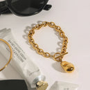 Pulseira Pingente de Aço Inoxidável com Design Exclusivo