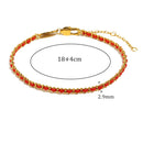 Ebbelle Lucky Red Color Corda Redonda Beads Pulseira 18K Banhado A Ouro Aço Inoxidável Mulheres Homens Moda Jóias Presentes