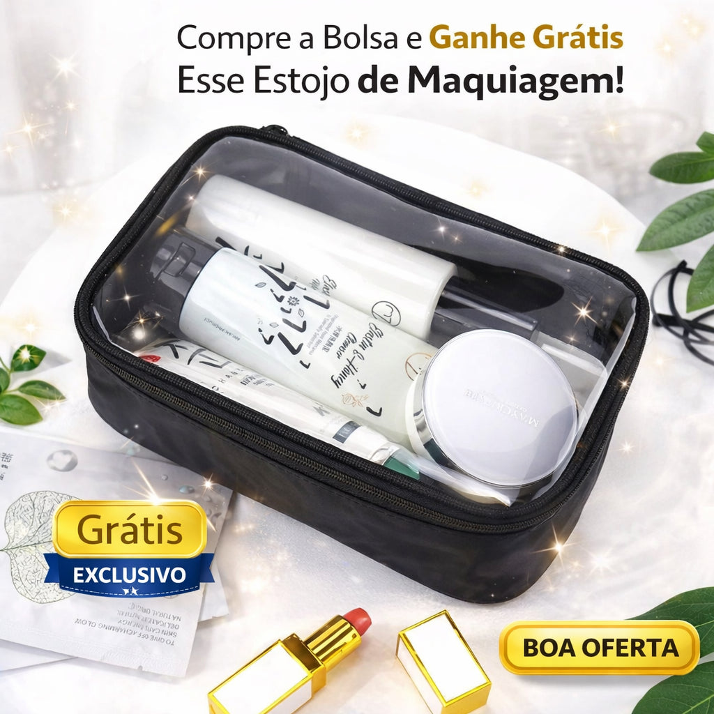 Bolsa Hobo de Couro Plutônio Elegante + Brinde Exclusivo