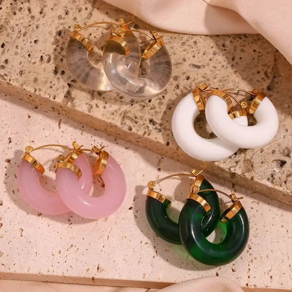 Brincos em Aço inoxidável Argola Tubo