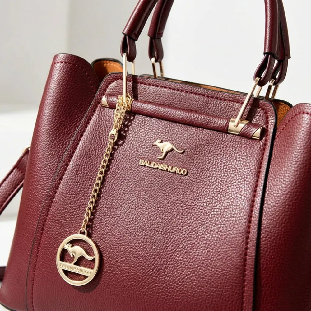 Bolsa de Couro Legítimo Luxuosa com Grande Capacidade e Design Elegante