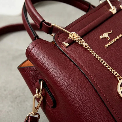 Bolsa de Couro Legítimo Luxuosa com Grande Capacidade e Design Elegante