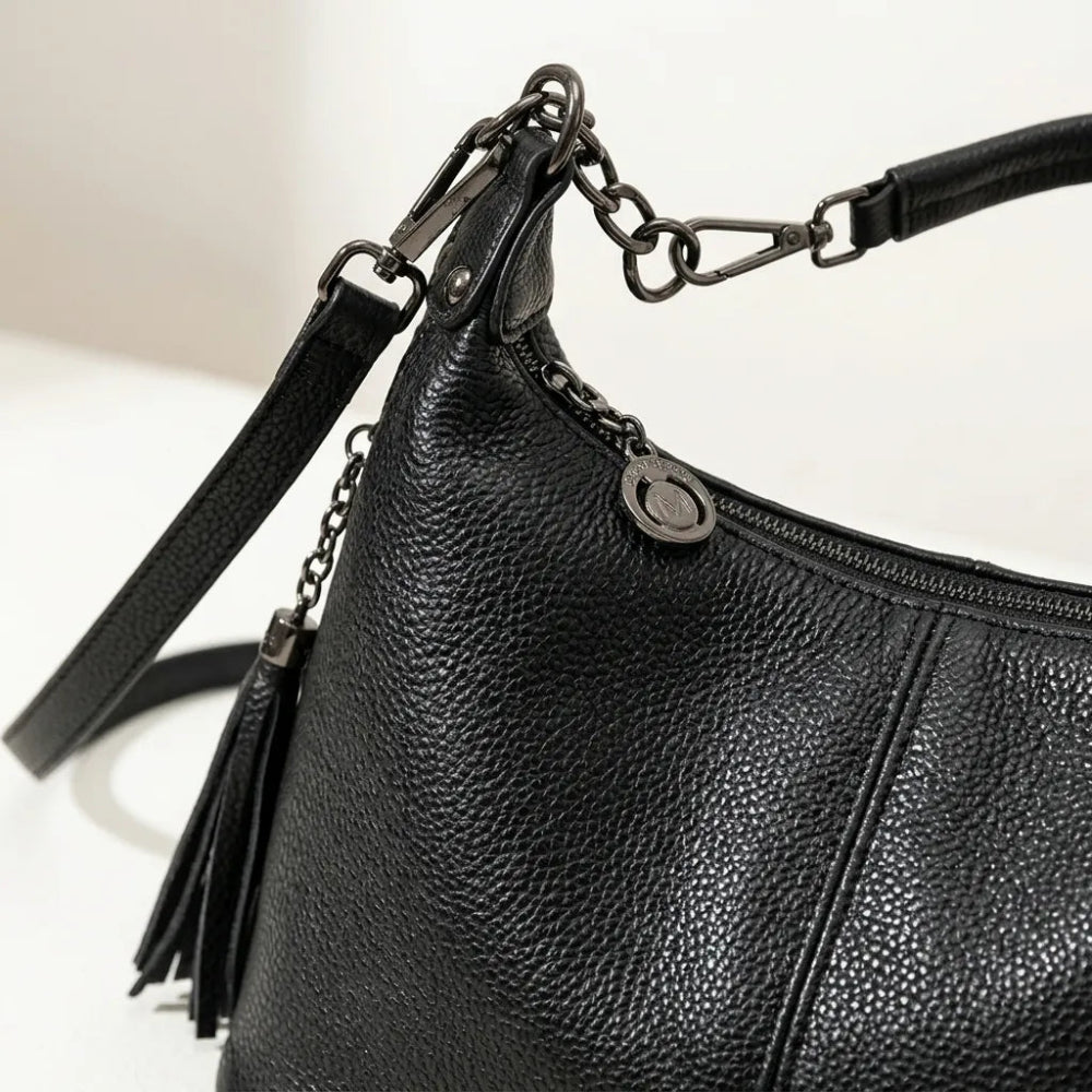Bolsa de Luxo em Couro Legítimo com Borla para Mulheres