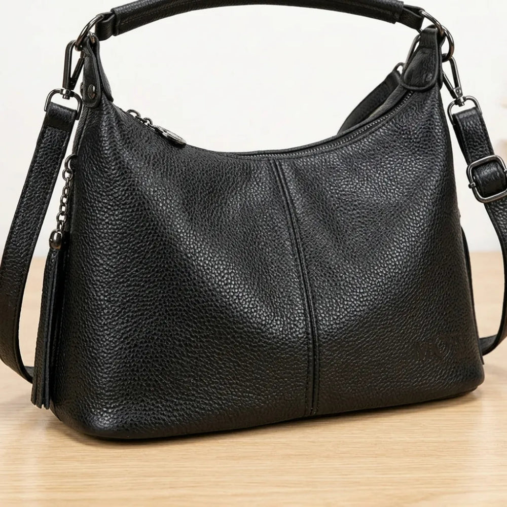 Bolsa de Luxo em Couro Legítimo com Borla para Mulheres
