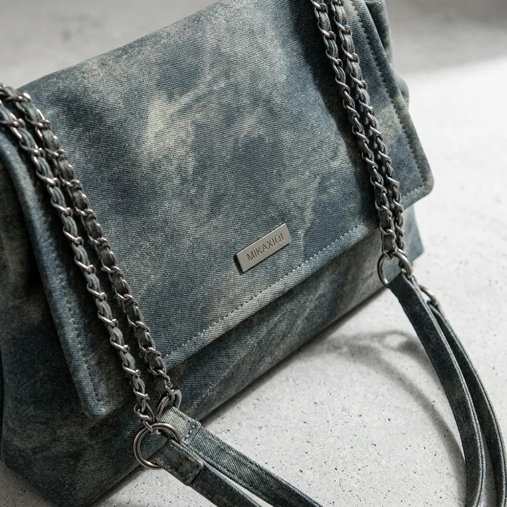 Elegante Bolsa Retro de Couro com Corrente para Mulheres