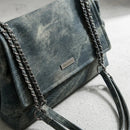 Elegante Bolsa Retro de Couro com Corrente para Mulheres