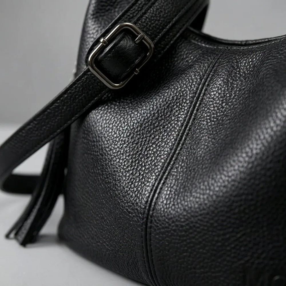 Bolsa de Luxo em Couro Legítimo com Borla para Mulheres