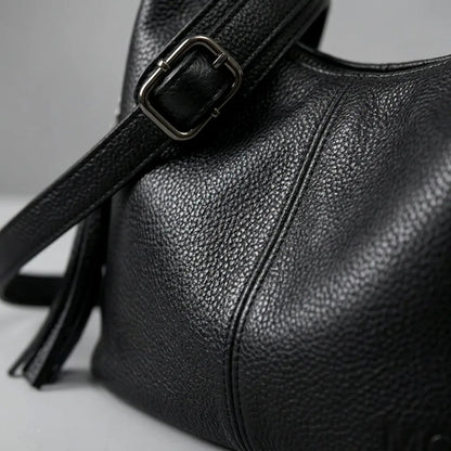 Bolsa de Luxo em Couro Legítimo com Borla para Mulheres