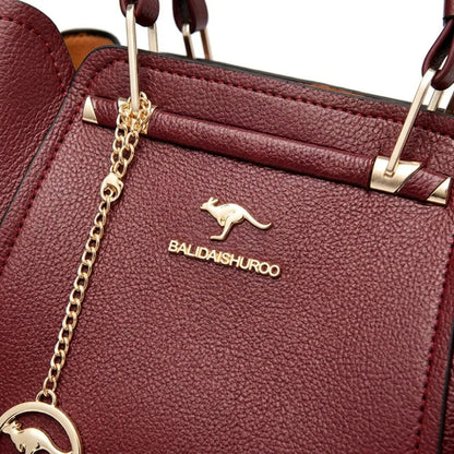 Bolsa de Couro Legítimo Luxuosa com Grande Capacidade e Design Elegante