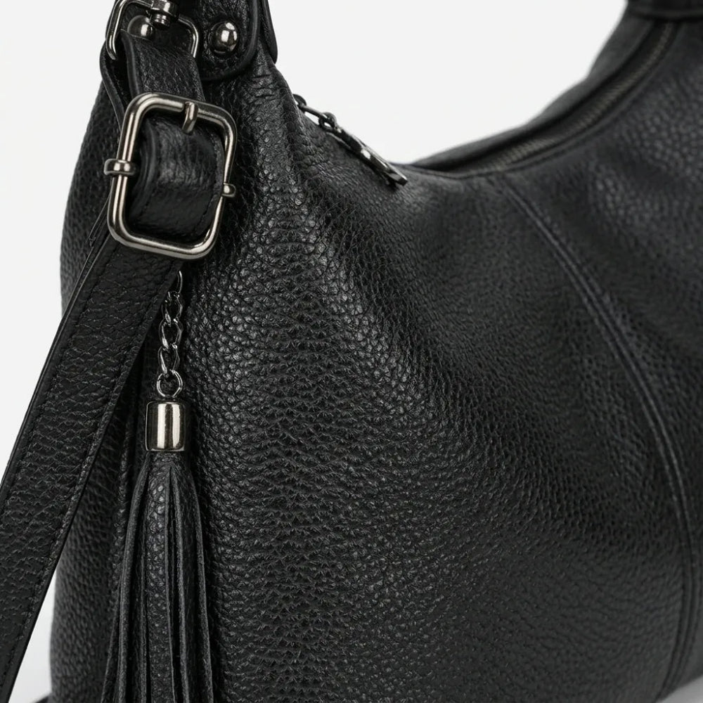 Bolsa de Luxo em Couro Legítimo com Borla para Mulheres