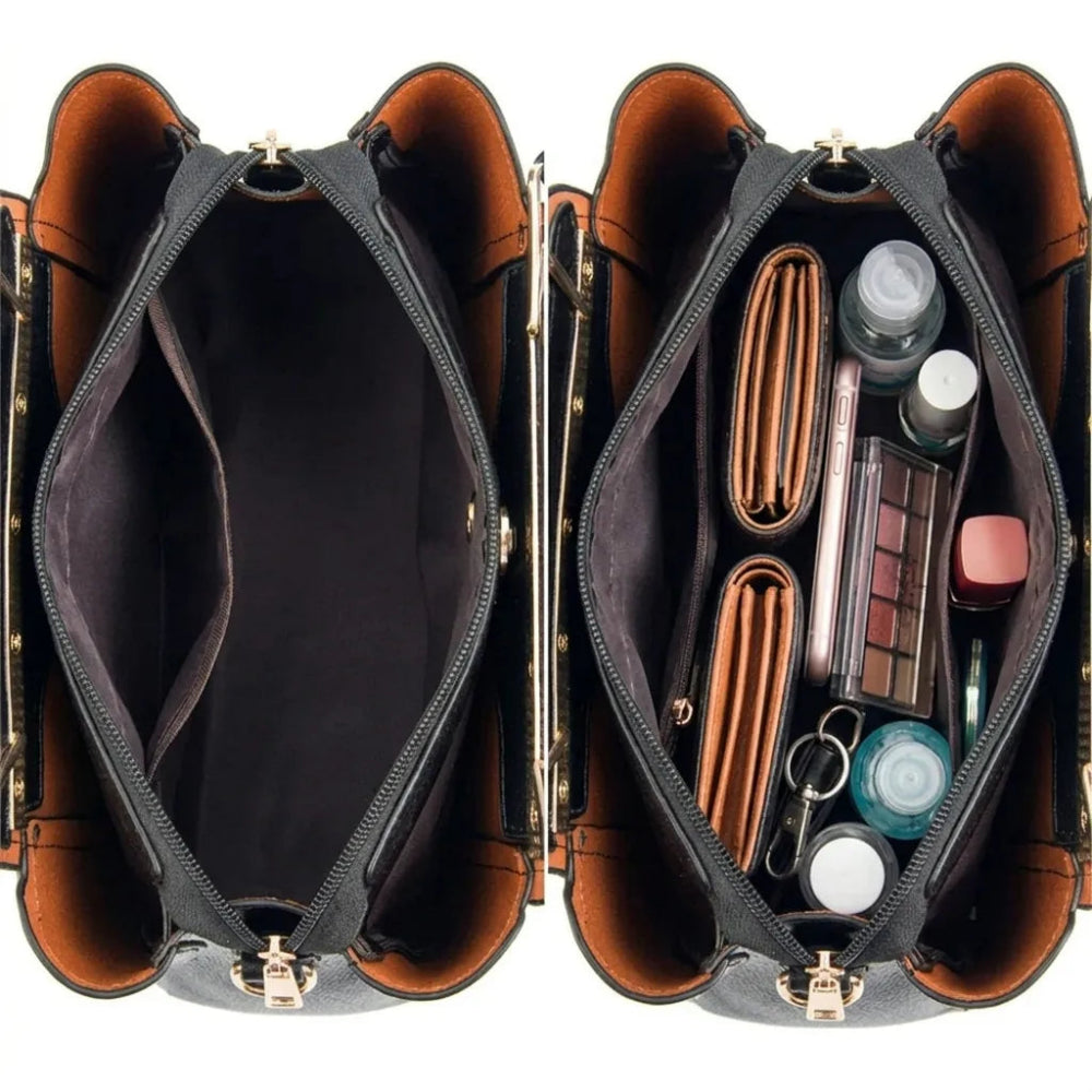 Bolsa de Couro Legítimo Luxuosa com Grande Capacidade e Design Elegante
