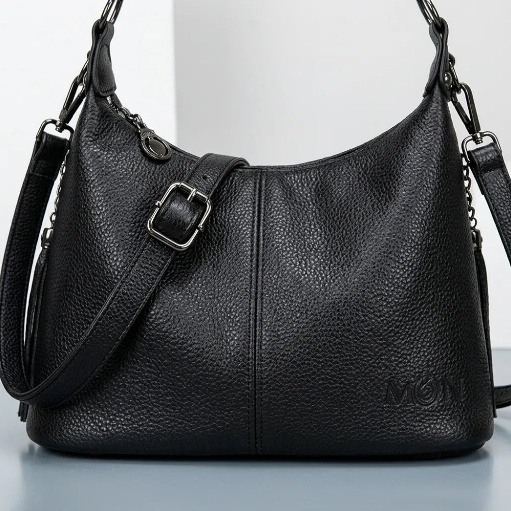 Bolsa de Luxo em Couro Legítimo com Borla para Mulheres